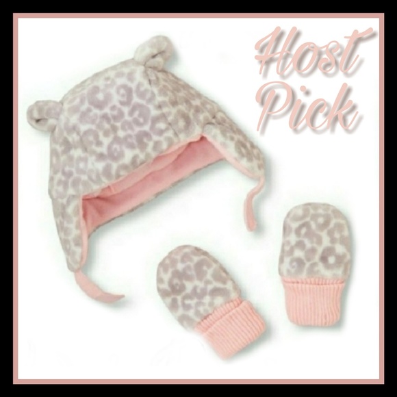 baby girl hat and mittens set